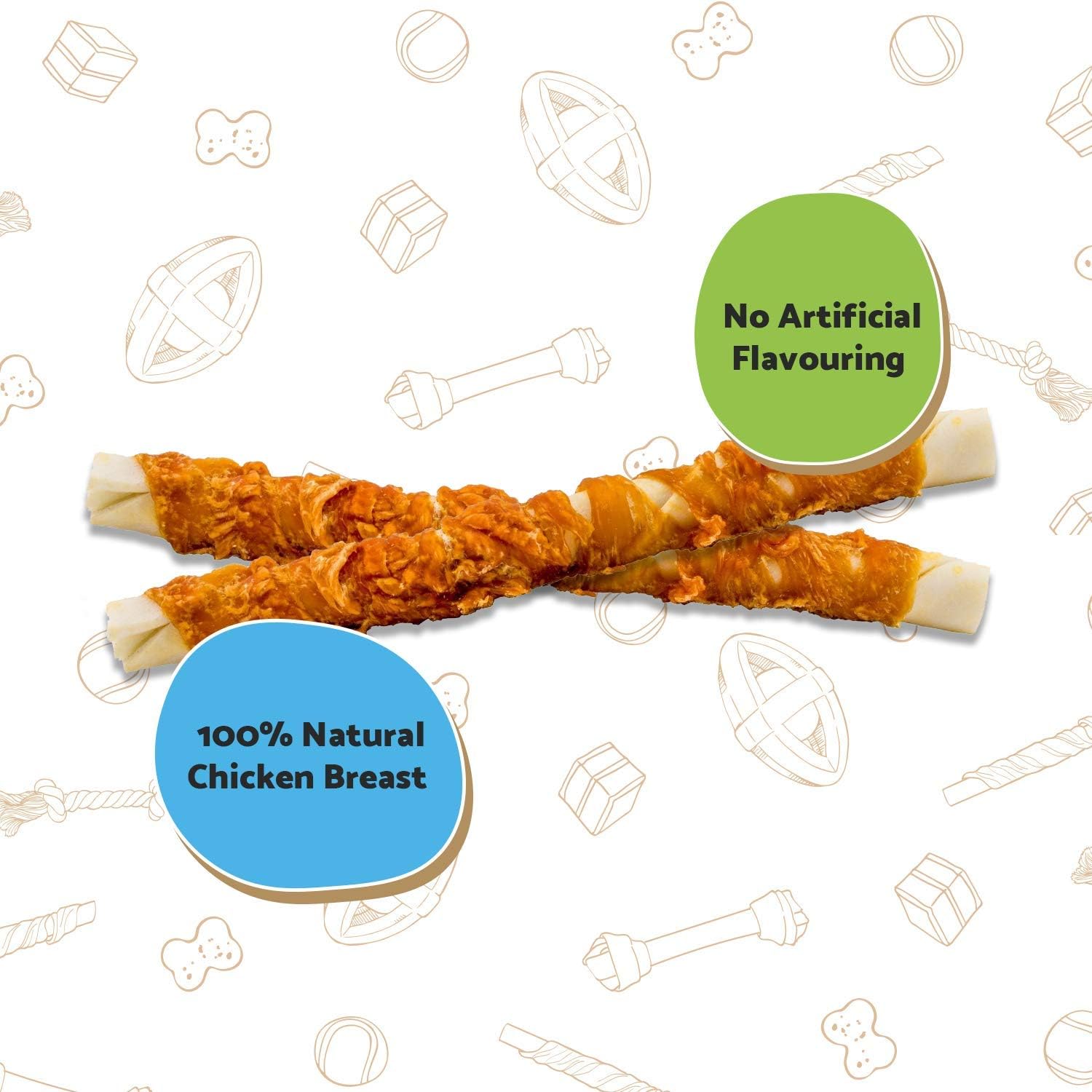 Detalle de Good Boy Chewy Twists With Chicken – Gluten Free Dog Treats (Case of 3 x 320g) made with 100% natural chicken breast