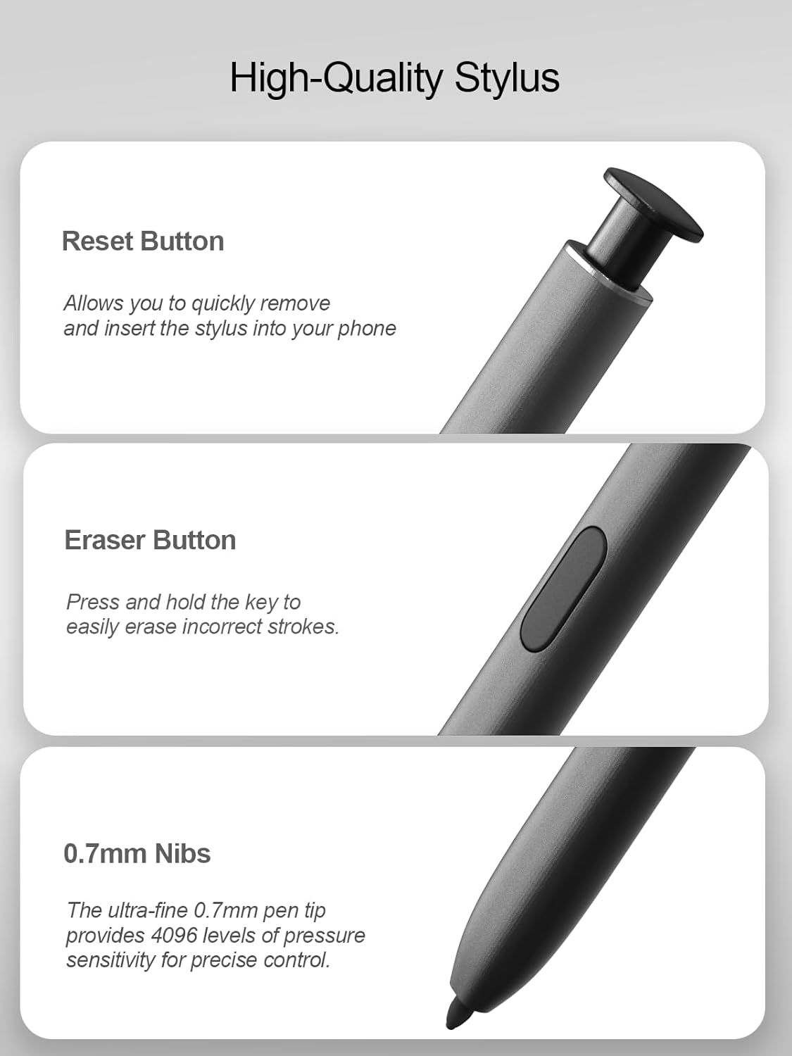 Thumbnail 2 de SSS·GRGB Stylus Pen for Samsung Galaxy S24 Ultra 5G – S Pen Replacement Kit (4096 Pressure)