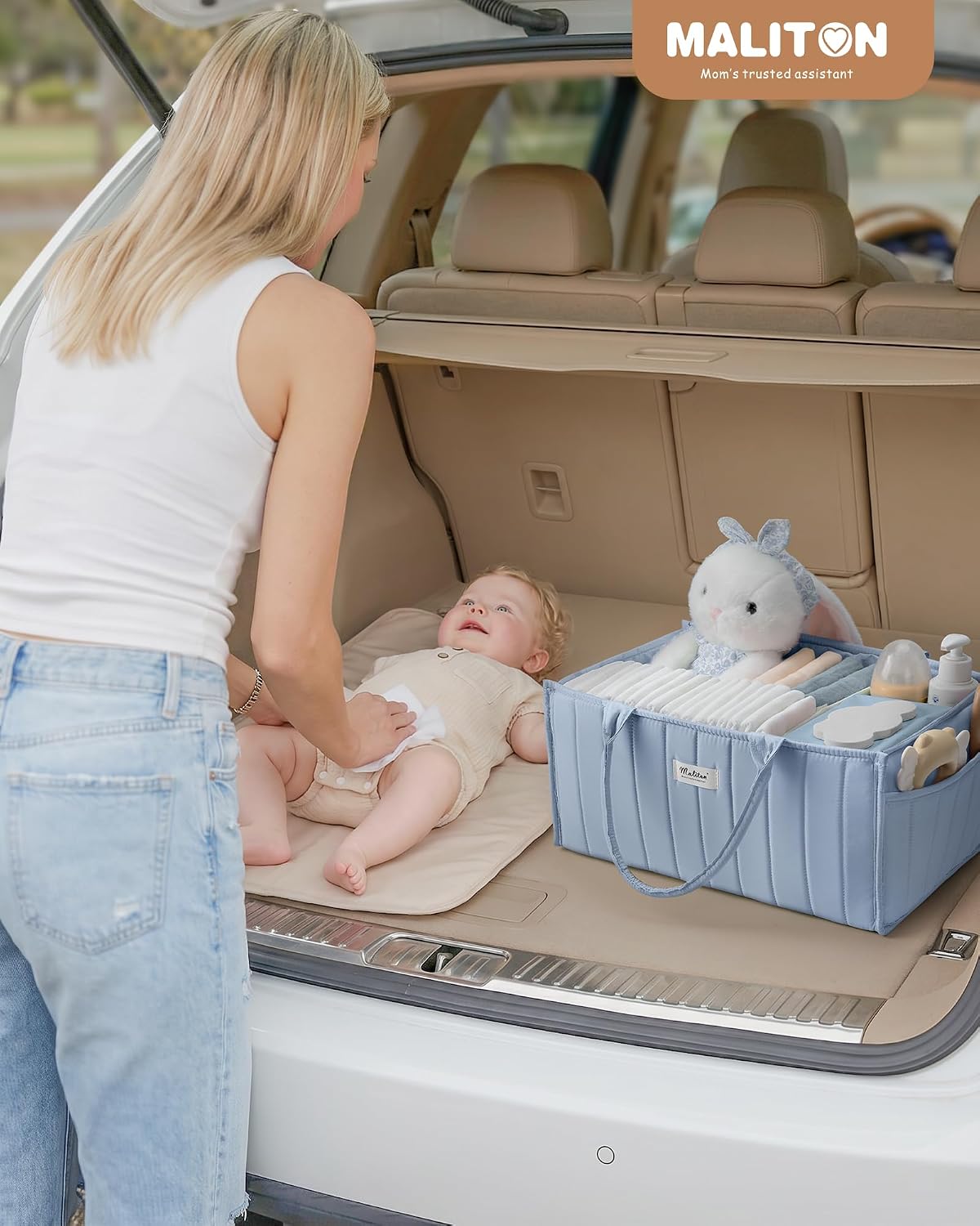 Thumbnail 6 de Maliton Nappy Caddy Organiser: Portable Changing Station With Removable Dividers