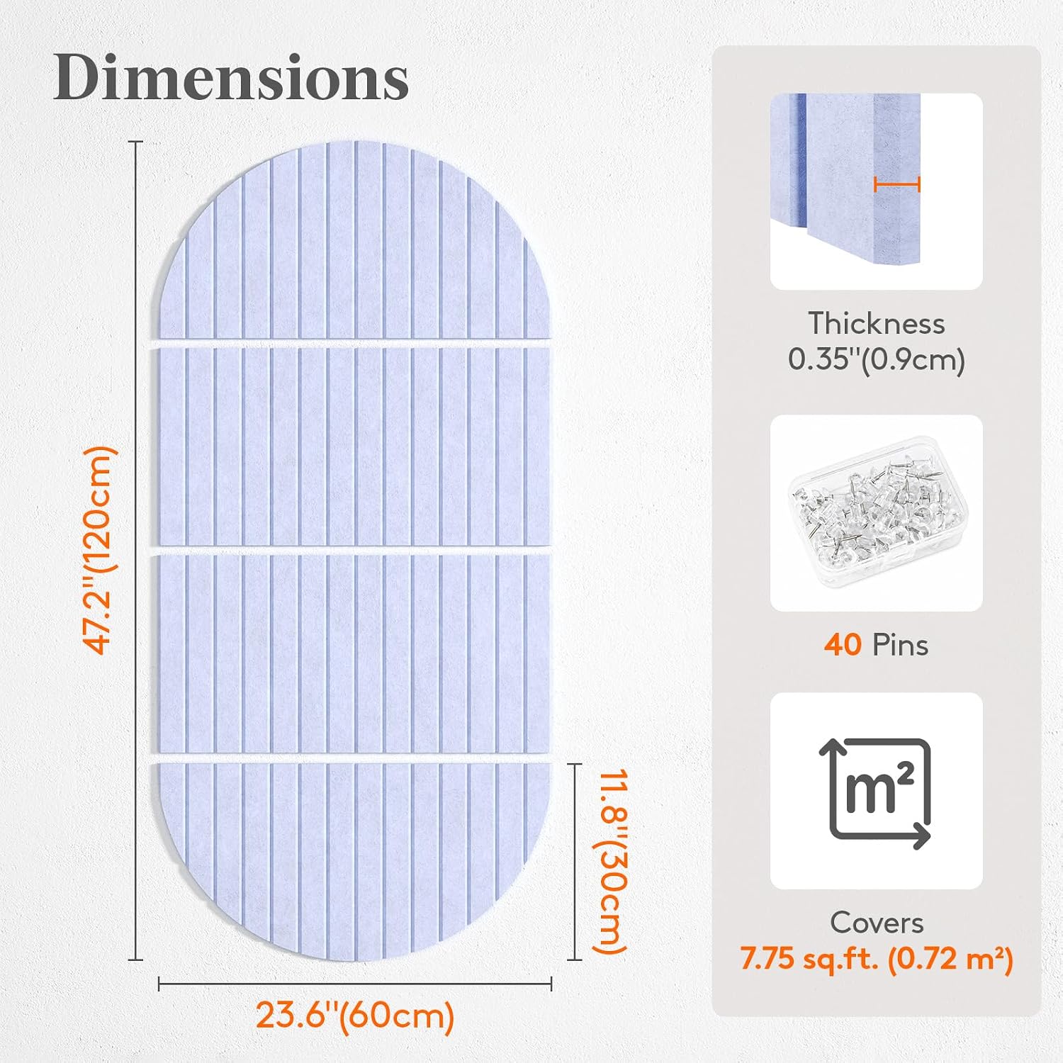 Detalle 2 de Lifewit 26057 4-Pack Arched Felt Bulletin Board Panels, Purple, Self-Adhesive