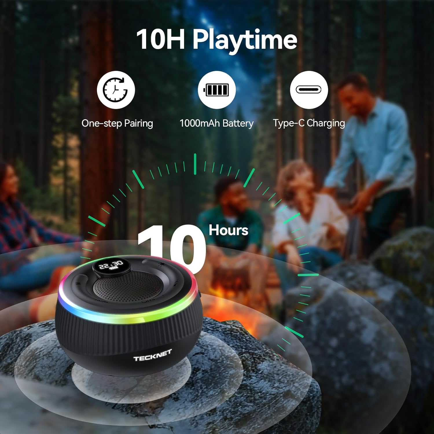 Detalle de TECKNET Bluetooth Shower Speaker 1000mAh