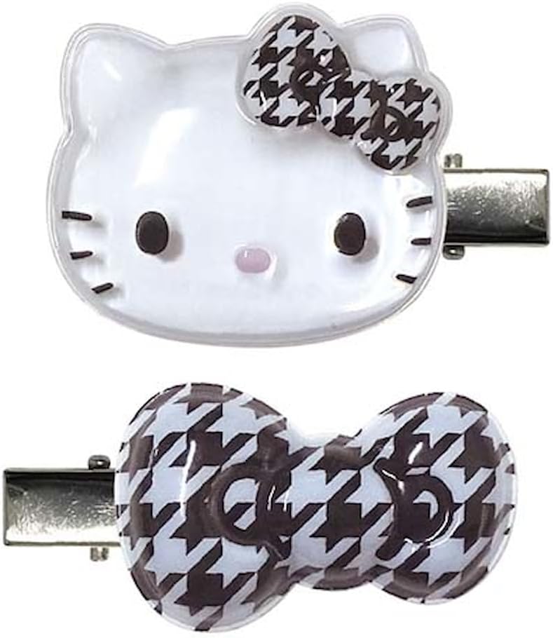 Detalle de ケイカンパニー KT-PUC-ZE ハローキティ ぷっくり立体ヘアクリップ2個セット ゼブラ柄