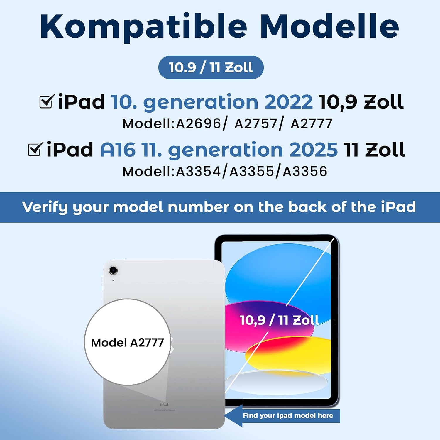 Detalle 2 de OYEEICE Tastaturhülle für iPad A16 11 Gen