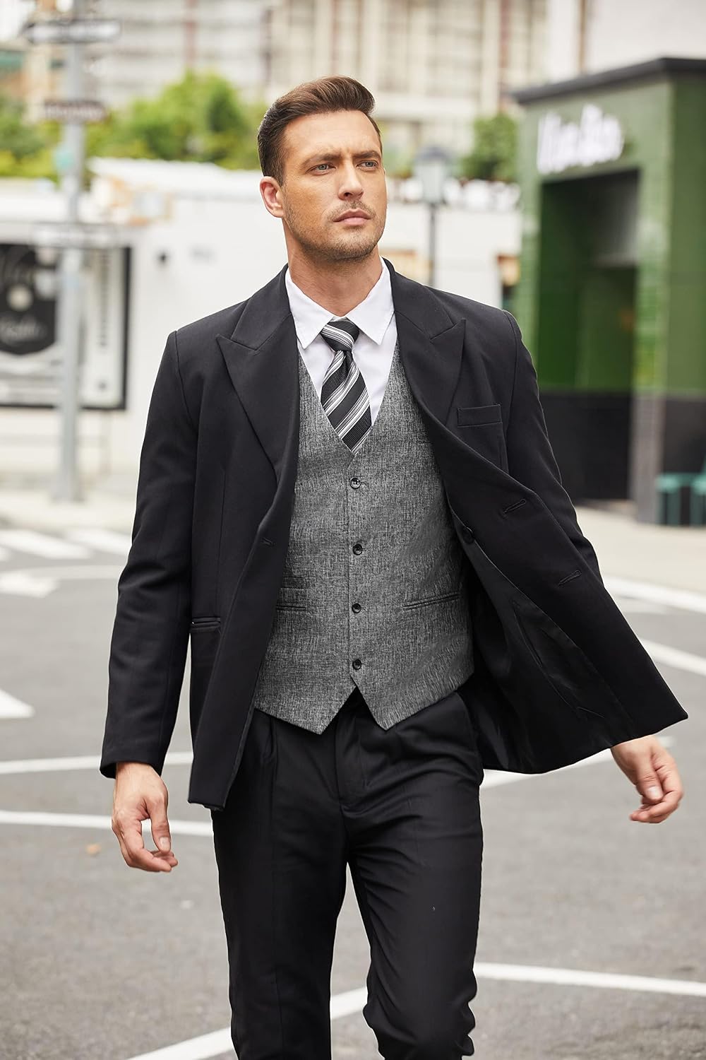 Detalle 2 de COOFANDY Casual Business Vest Slim Fit 4-button