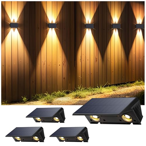Detalle de IIRARA Applique Solaire Extérieur – Lot de 4 LED blanc chaud IP67, 100 lm, 1500 mAh