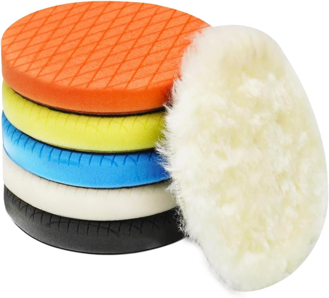 Detalle de Autolock 6" Buffing Polishing Pads Kit — 6 Pcs (6.5" Face / 6" Backing) for Car Polisher