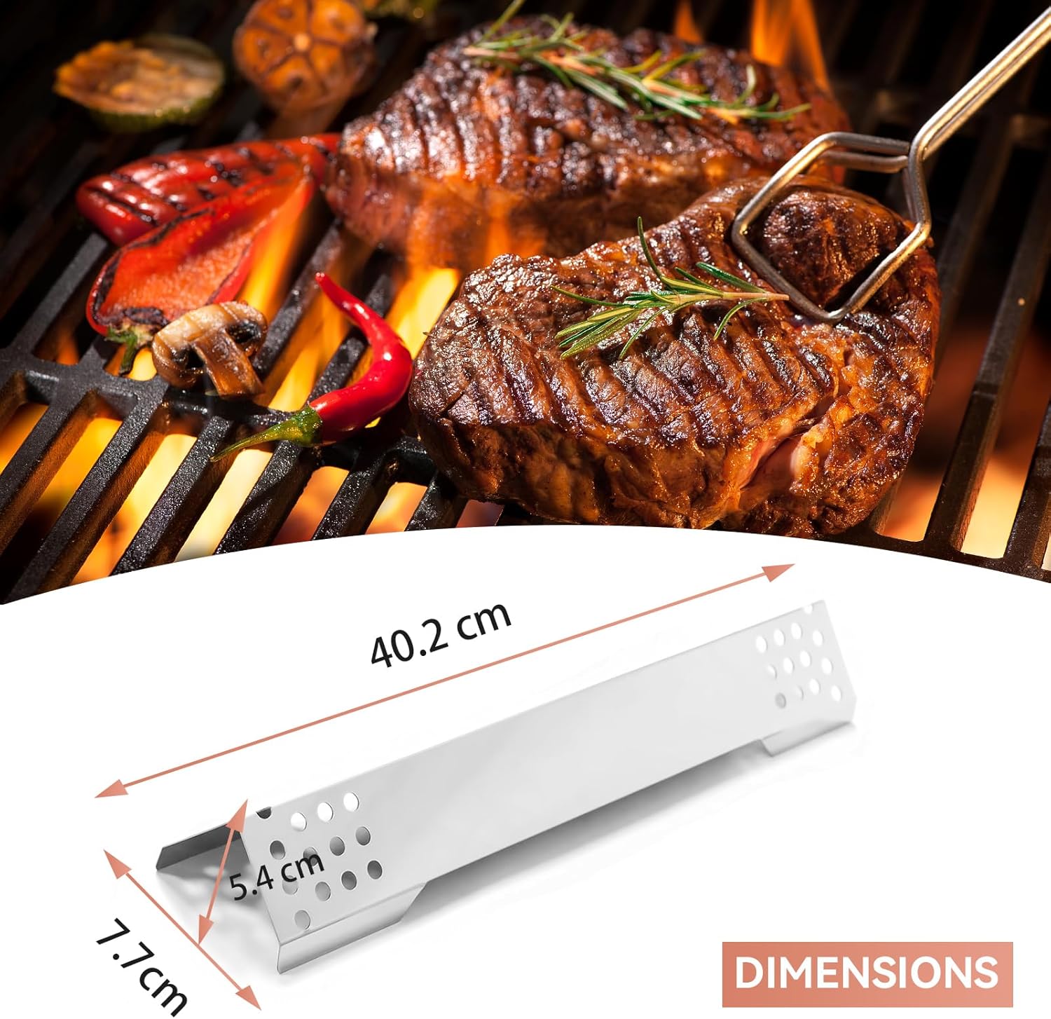Thumbnail 1 de Edelstahl Brennerabdeckung (Flammenverteiler) 40,2 x 7,7 cm – 3 Stück für Rösle Videro/Sansibar