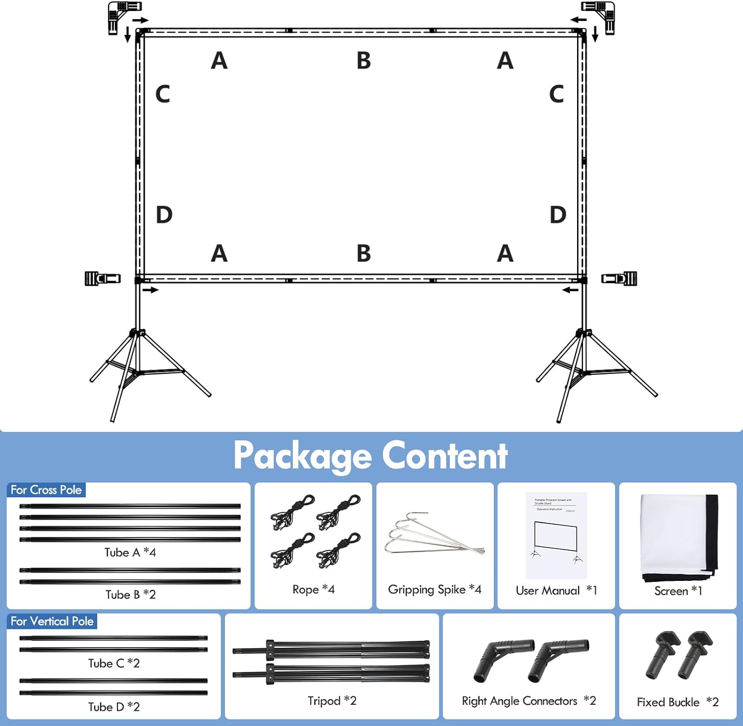 Detalle 2 de No Wrinkles 120 inch projector screen
