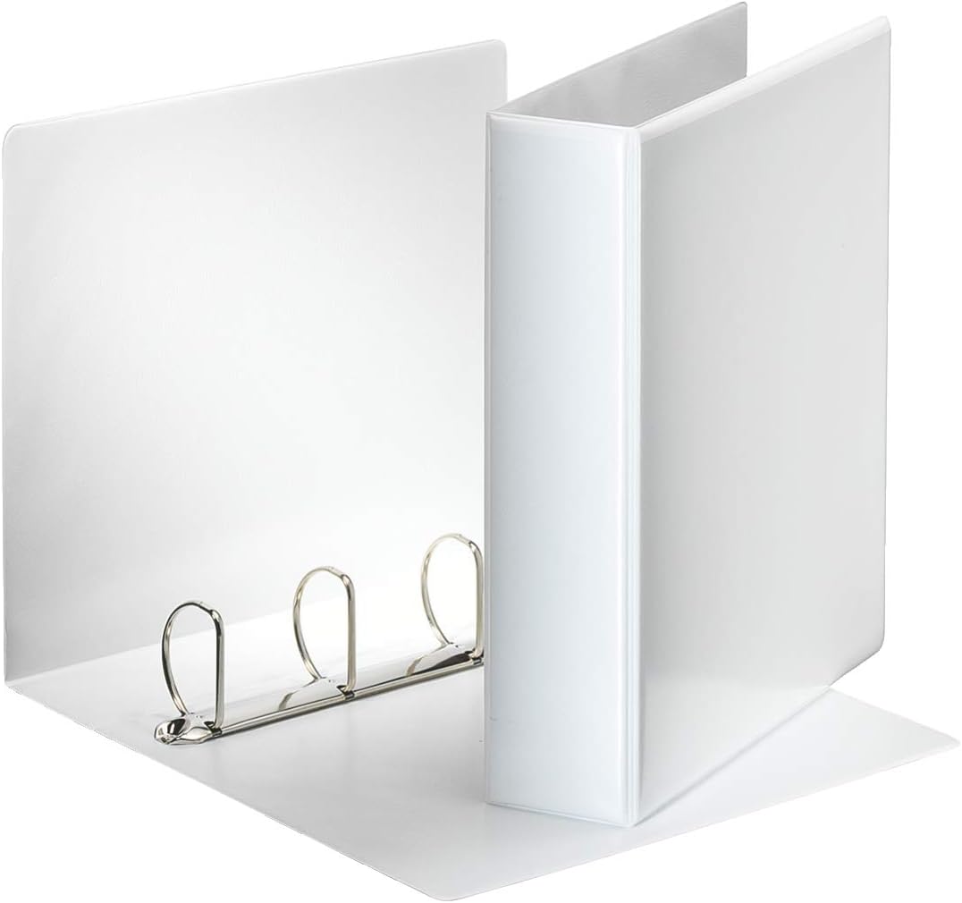 Esselte Essentials 49705 : Classeur à anneaux personnalisable, A4, 4 anneaux (50 mm) – blanc