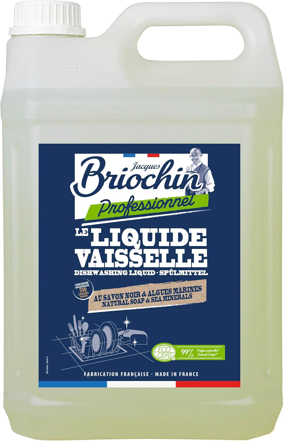 Briochin professionnel – Liquide vaisselle pour plonge Ecocert 5L