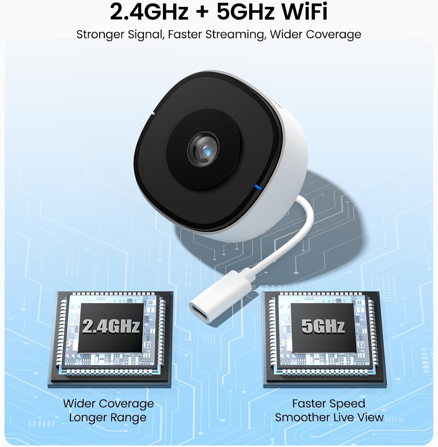 Thumbnail 2 de Wansview 2K Window Security Camera (K1) – Peel-and-Stick Indoor/Outdoor View with 2.4GHz & 5GHz WiFi