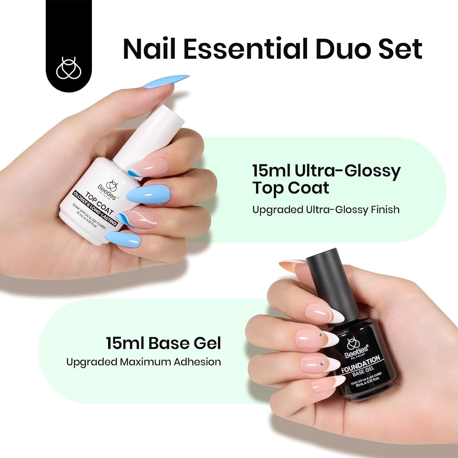 Detalle 2 de Beetles Gel Base and No Wipe Top Coat 15ml ๐