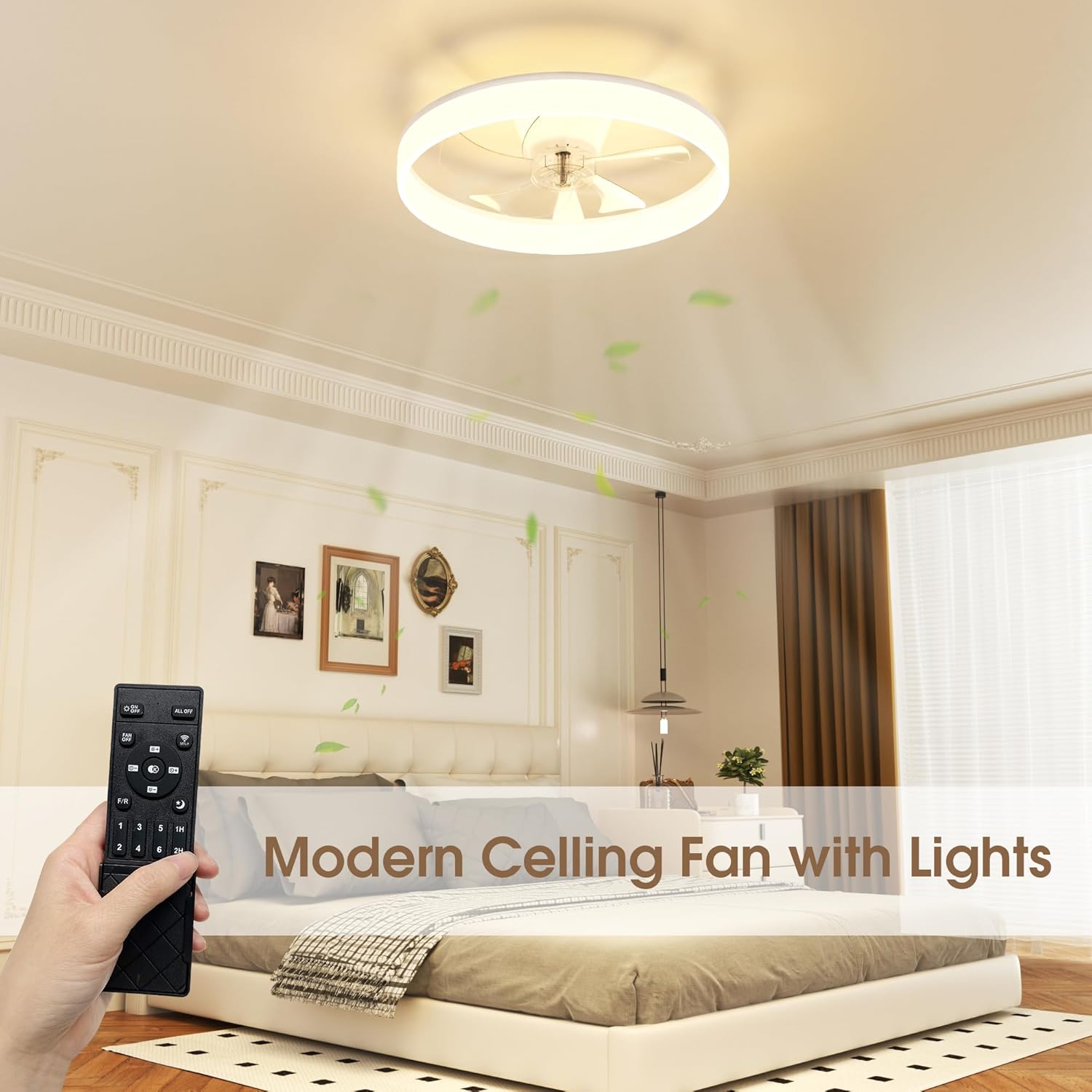 Thumbnail 5 de NIORSUN 50cm Smart LED Ceiling Fan with Lights and Remote (6 speeds, dimmable 3000K–6500K)