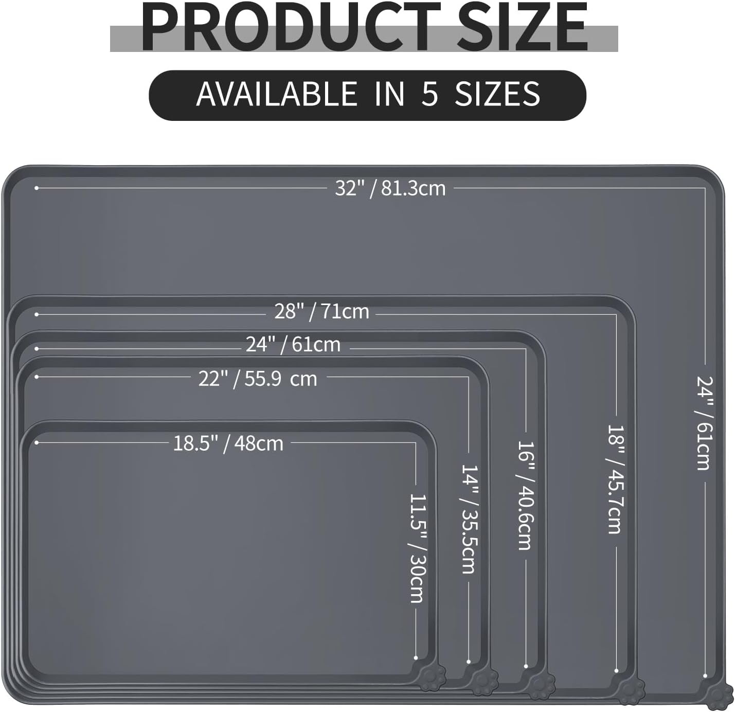 Detalle 2 de Reopet Waterproof Pet Feeding Mat with Raised Non-Slip Silicone Edges