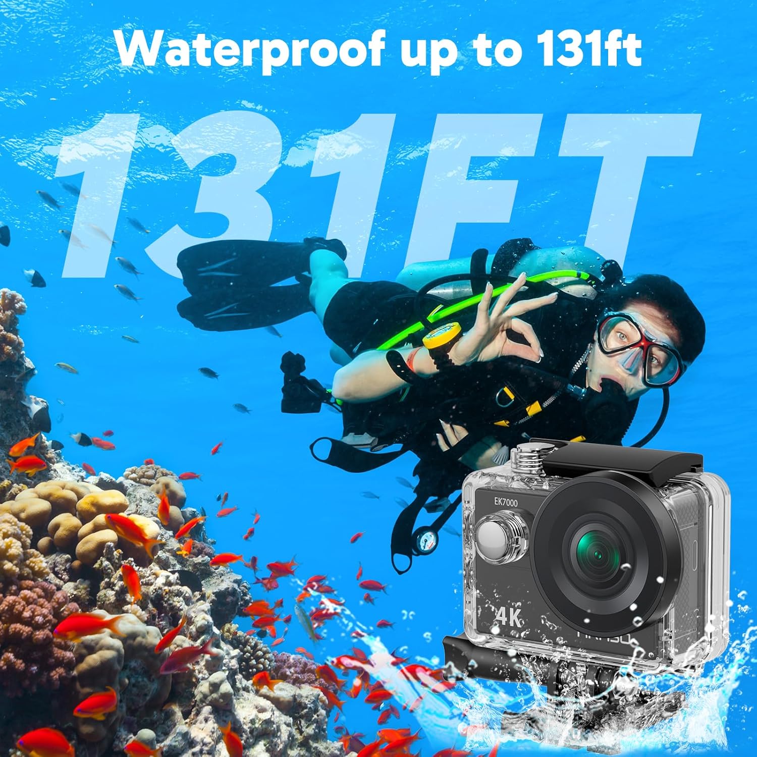Thumbnail 2 de AKASO EK7000 Caméra sport 4K 30fps 20MP avec Wi‑Fi et 64 Go