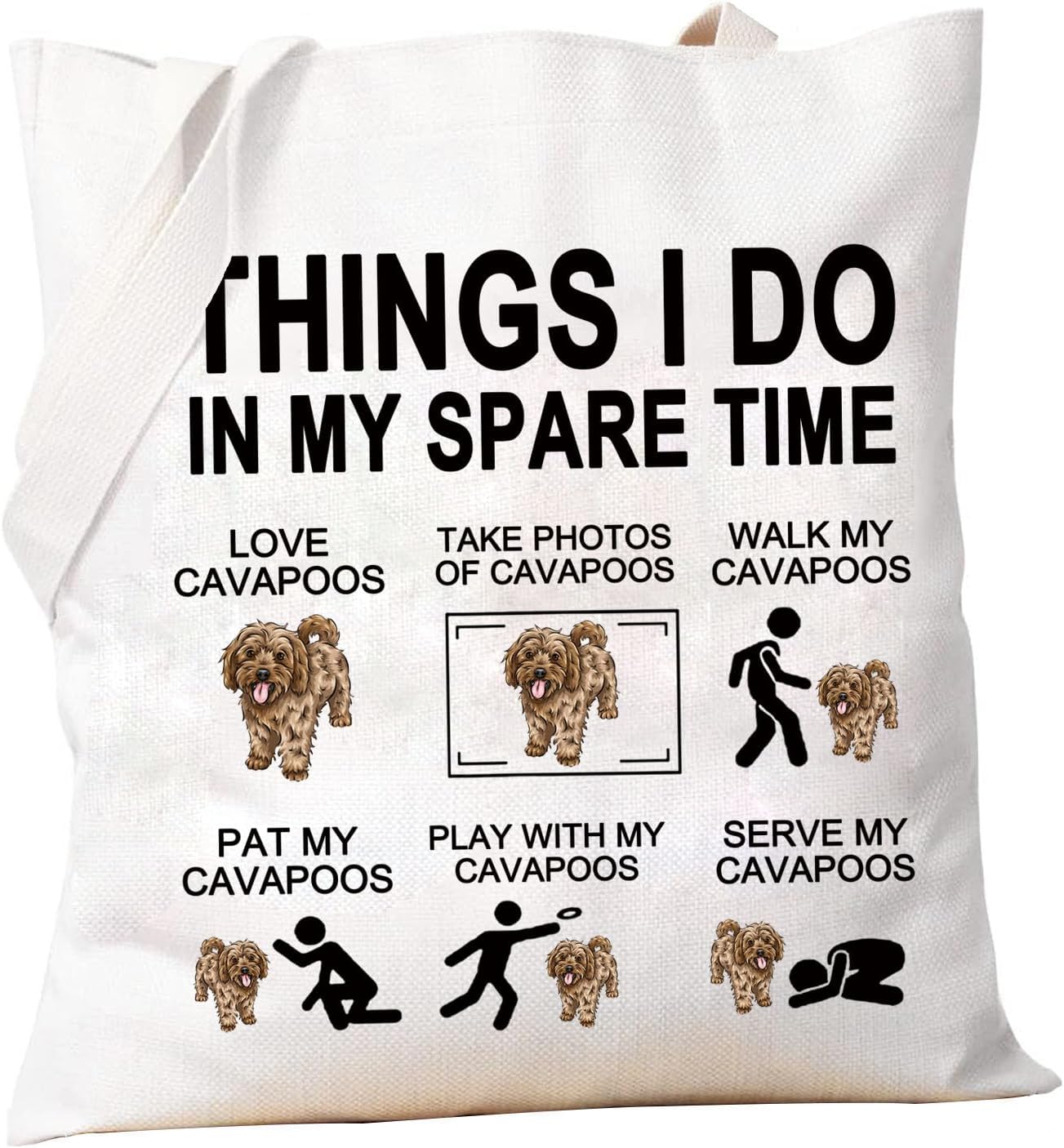 Detalle de PXTIDY Cavapoo Dog Tote Bag – Practical Gift for Cavapoo Lovers