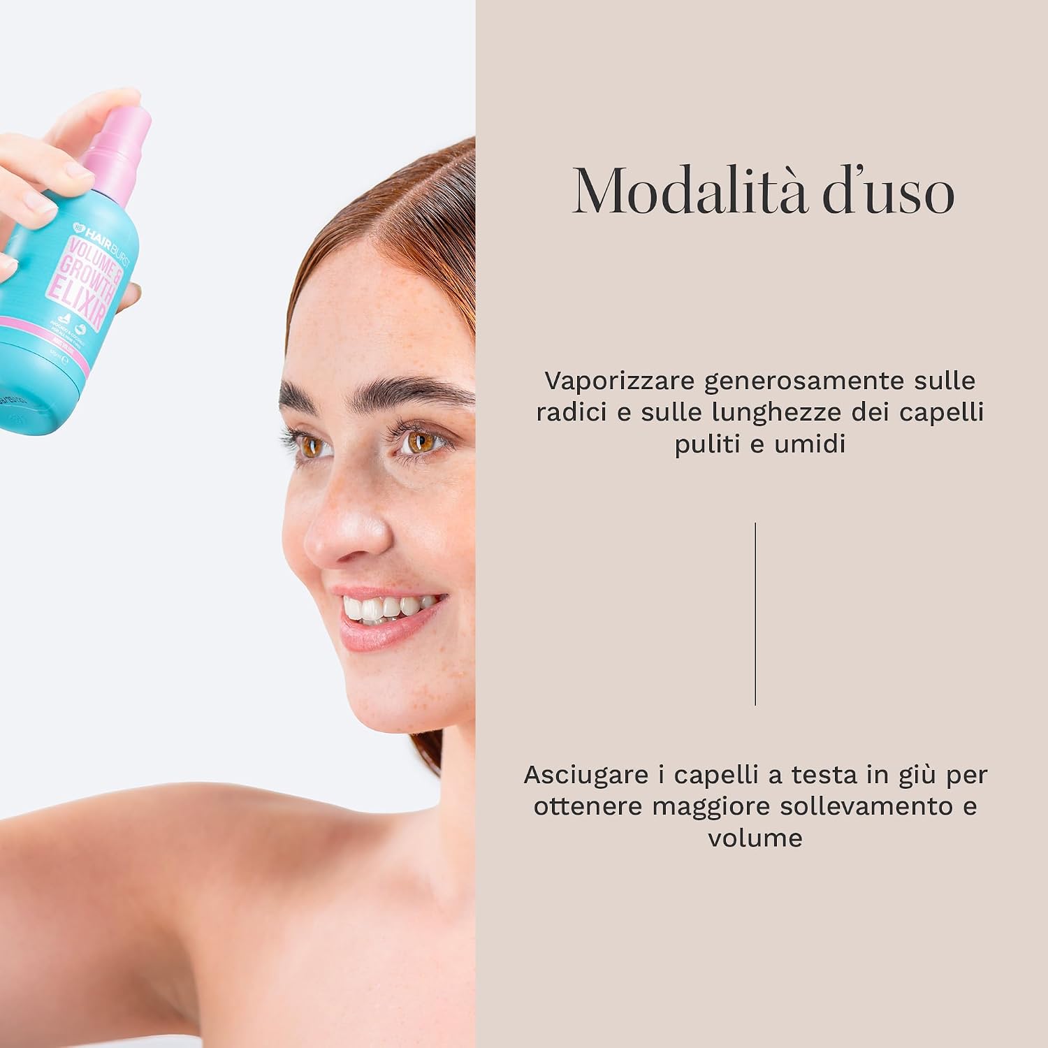 Detalle de HAIR BURST Spray Elisir per Volume e Crescita – Elixir efficace per capelli più pieni e forti