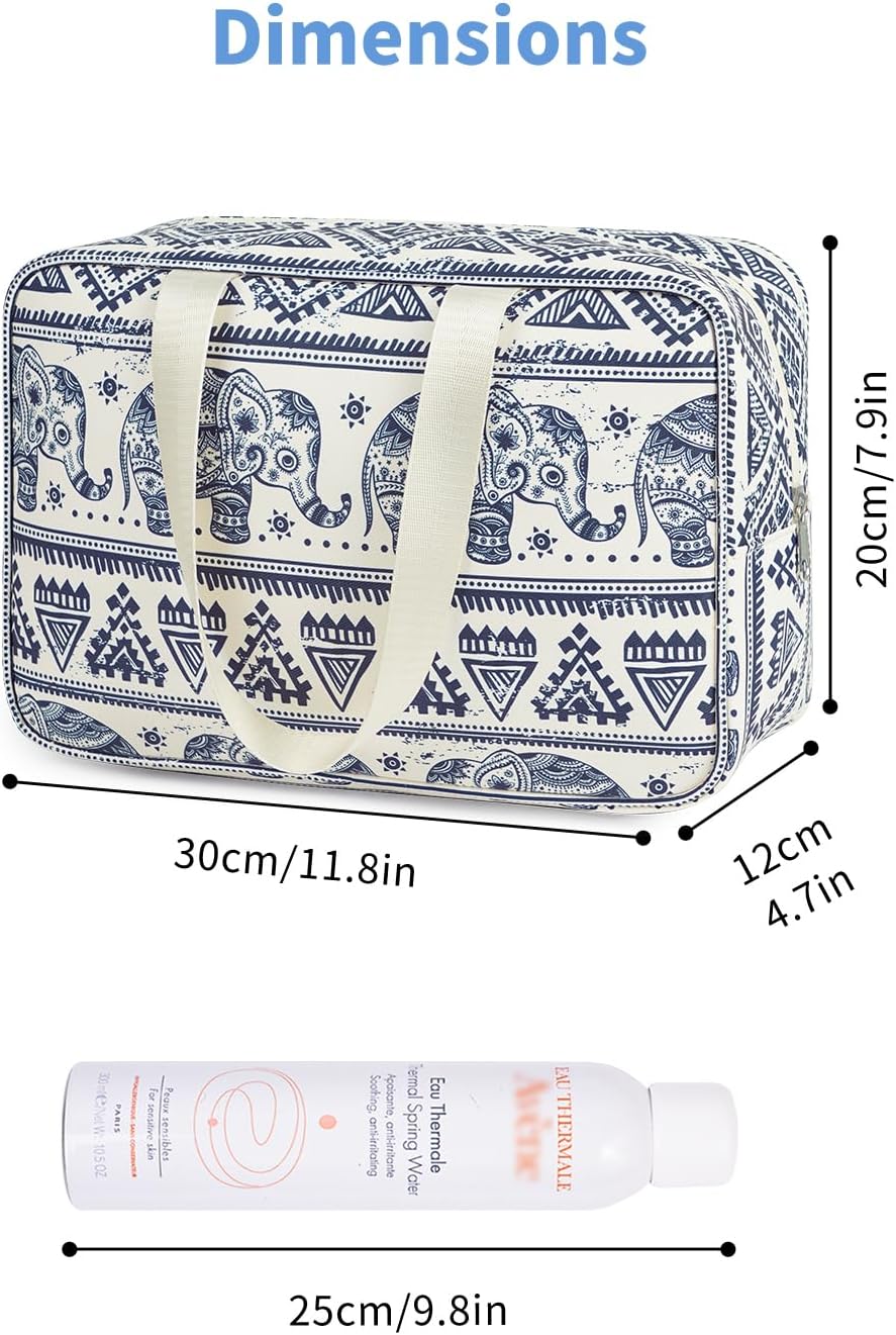 Thumbnail 3 de Narwey Toiletry Bag, Large – Elephant Print, Full-Size Makeup & Travel Organiser