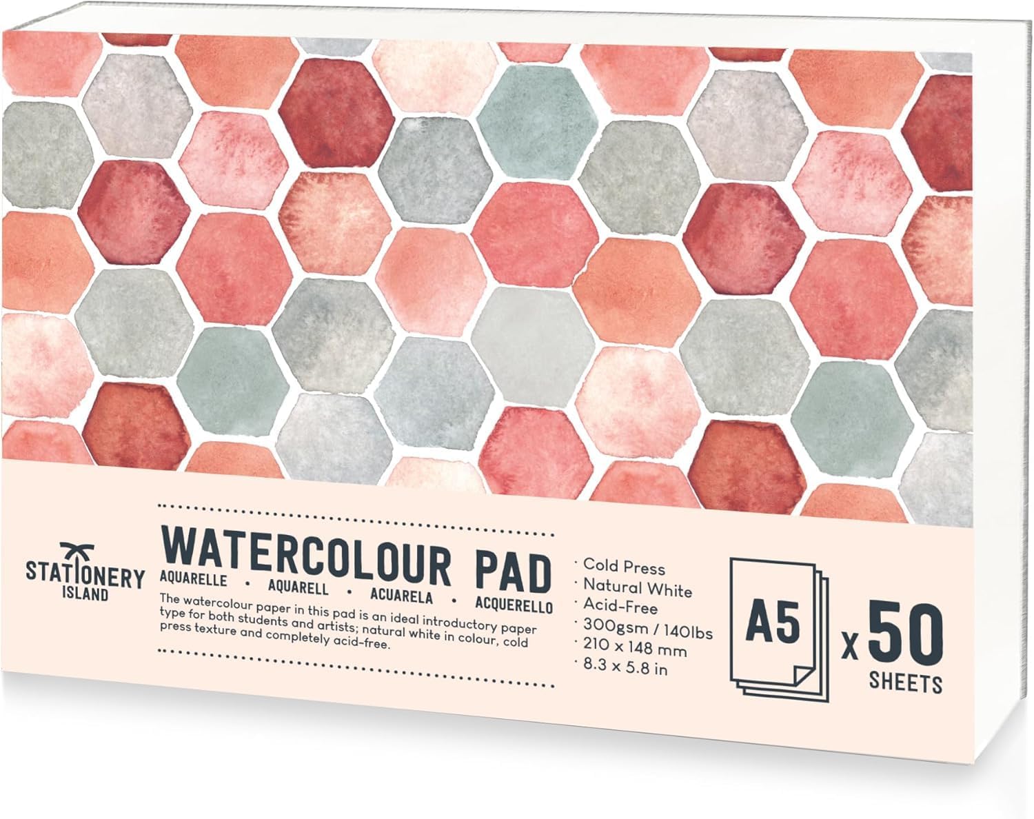 STATIONERY ISLAND Watercolour Paper A5 Pad 300gsm