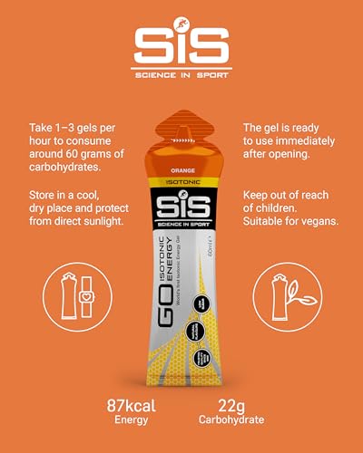 Detalle de Science in Sport GO Isotonic Energy Gels, Orange – 30 x 60ml