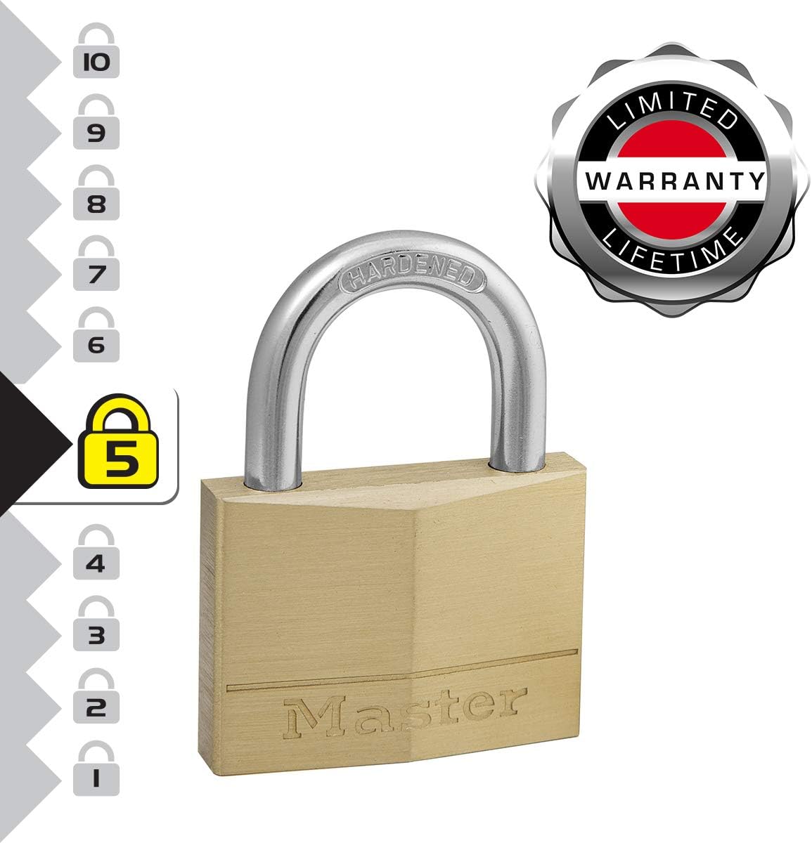 Thumbnail 2 de Master Lock 150EURD – Lucchetto con Chiavi in Ottone, Oro, 6.8 x 5 x 1.4 cm