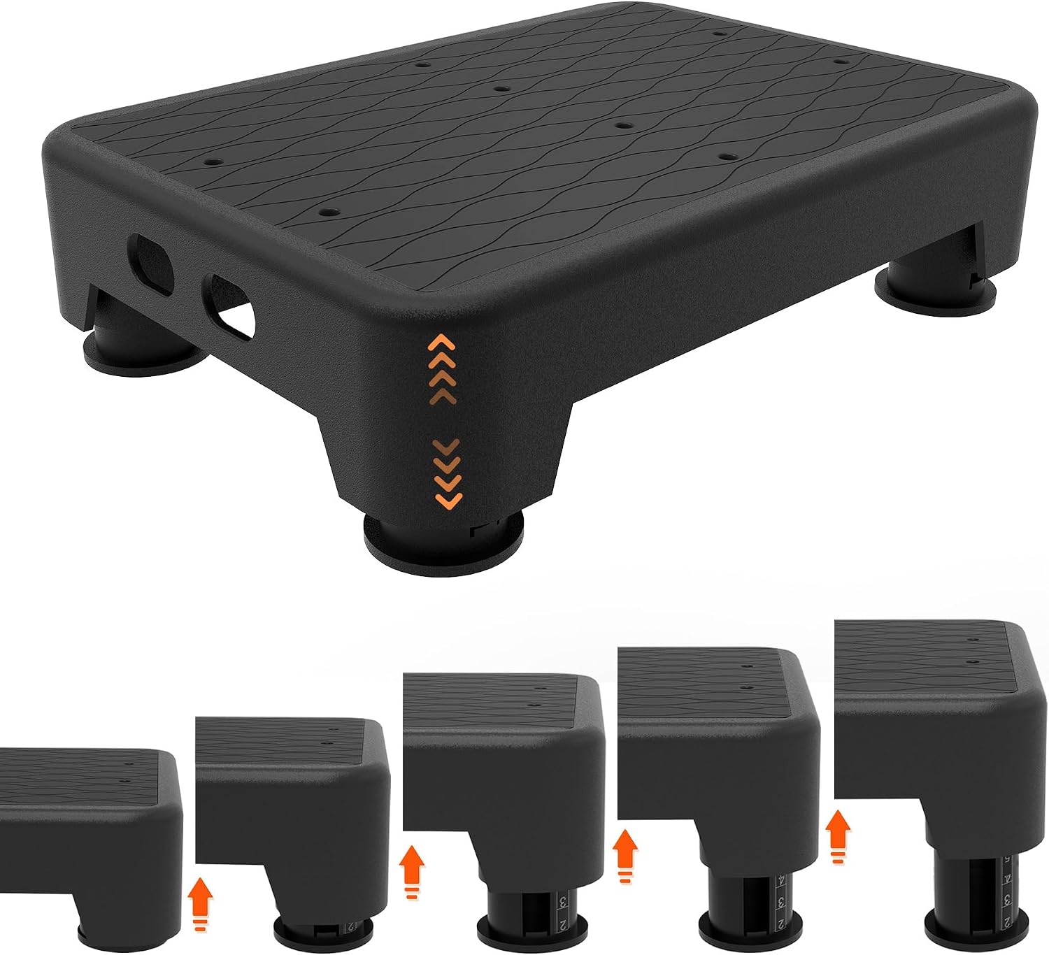 Detalle de liftoza TXSS-5C-B Adjustable Step Stool, 5 Heights, 700 lb Capacity