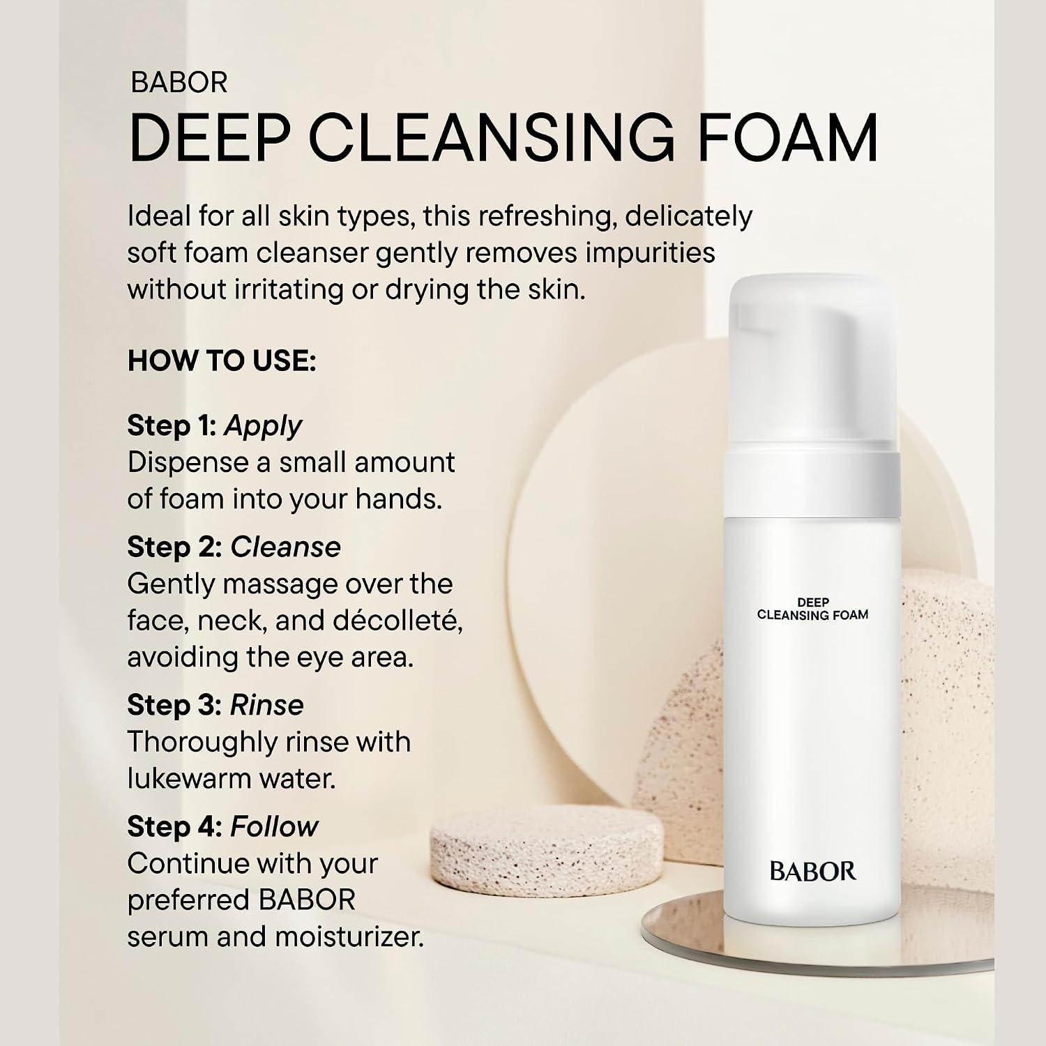 Thumbnail 4 de BABOR CLEANSING Cleansing Foam Schiuma detergente rinfrescante per pelli miste e grasse, formula vegana da 200 ml
