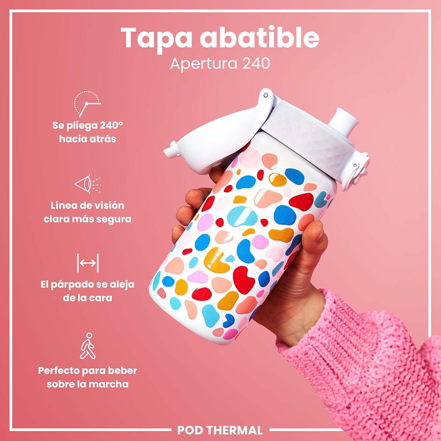 Detalle 2 de ION8 Botella Térmica Infantil 320ml 🧊 Sin Fugas y Fácil de Limpiar
