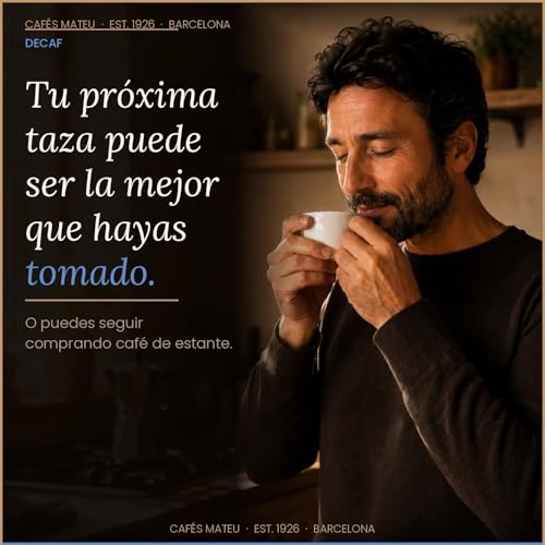 Detalle de Café En Grano Descafeinado (2 x 500 g) de CAFÉS MATEU EST. 1926 Barcelona