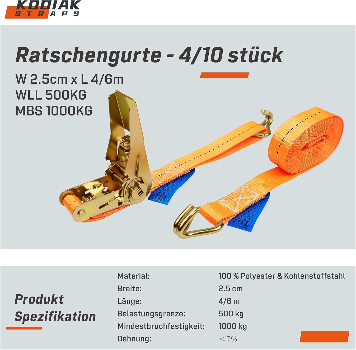 Detalle 2 de KODIAK STRAPS RS2502 Spanngurt 4m đ