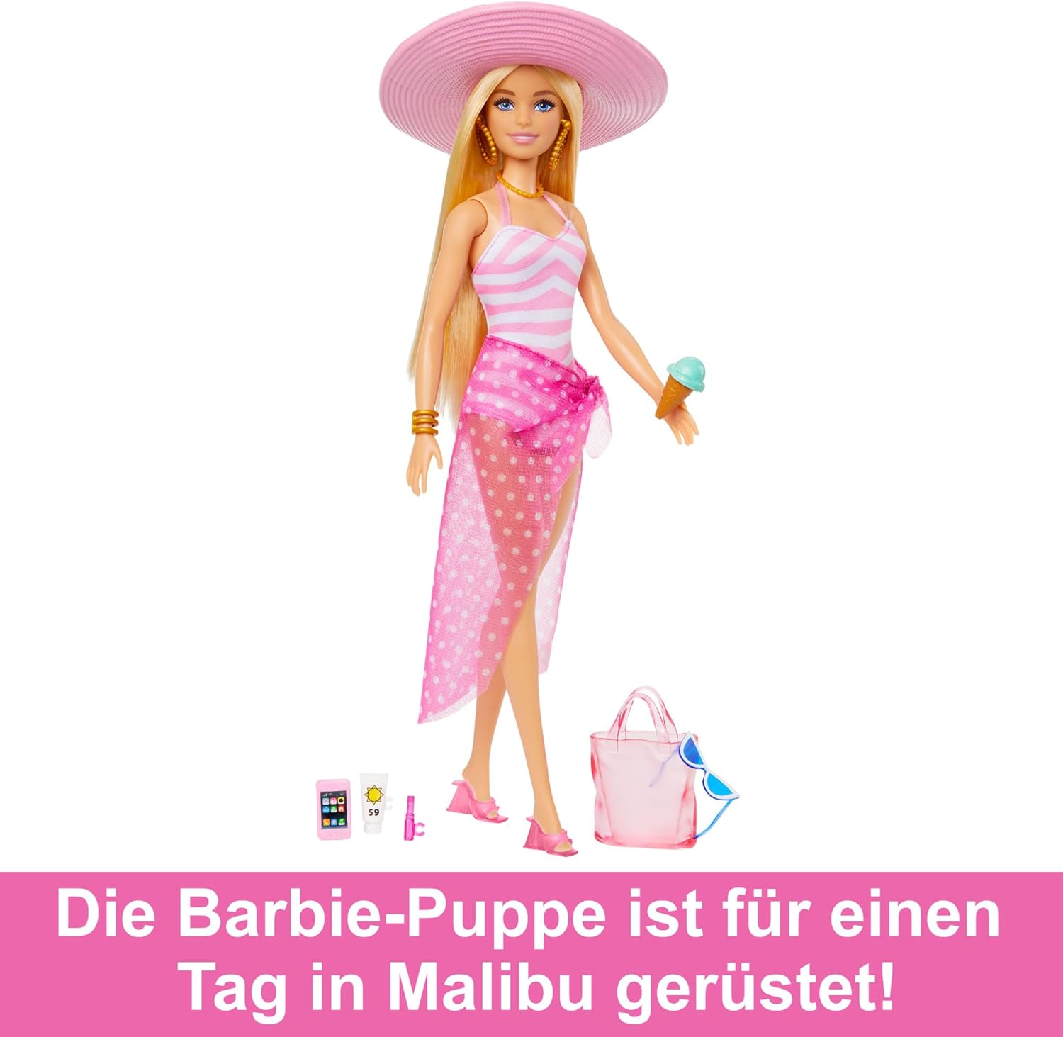 Thumbnail 4 de Barbie HPL73 Badepuppe mit Strand-Set