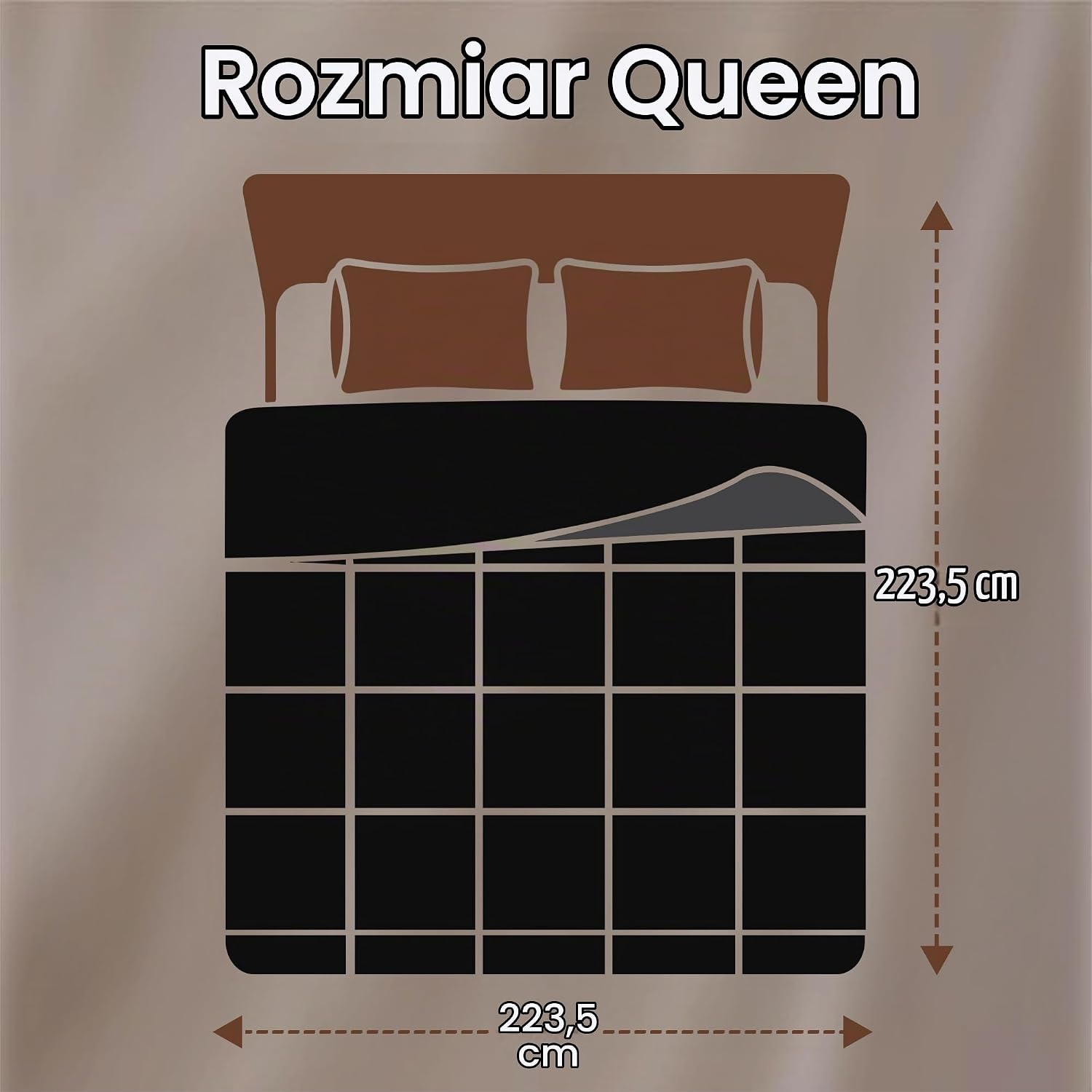 Detalle de Utopia Bedding UB0065 – kołdra Queen 225 × 225 cm, mikrofibra, przeszycie kasetowe