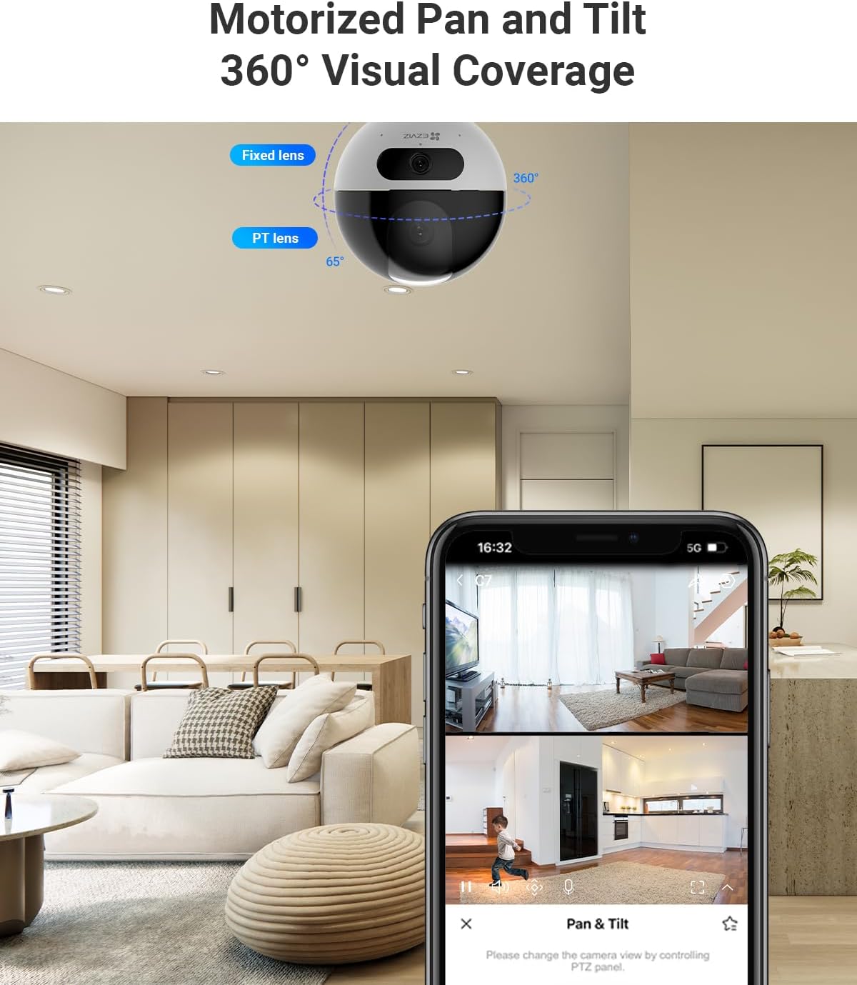 Detalle de EZVIZ C7 2K+ Indoor Dual-Lens Camera