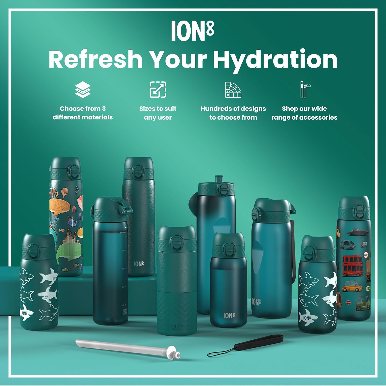 Thumbnail 6 de Ion8 Kids Water Bottle 350 ml – Leak Proof, Easy Open Flip Lid & Carbon Neutral