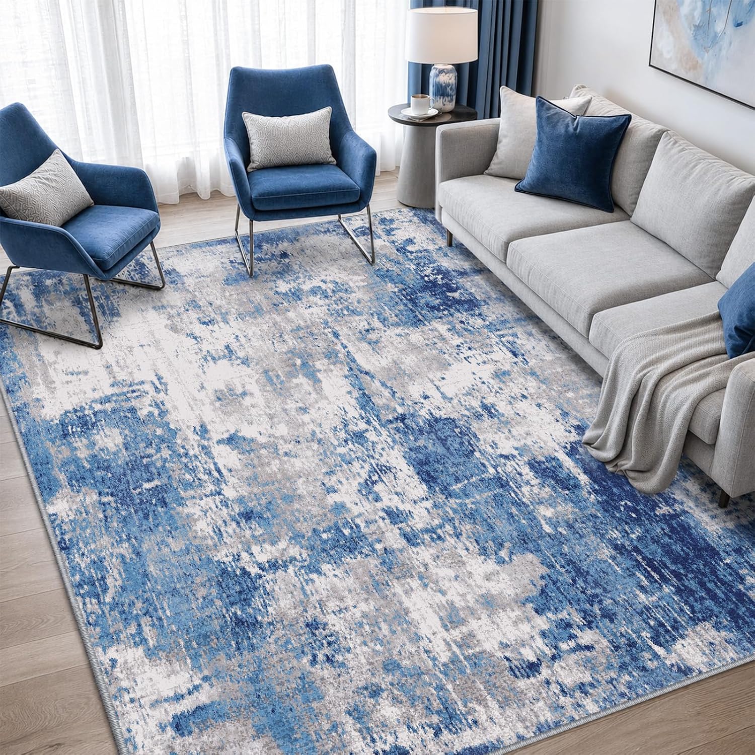 Detalle de RELEANY Washable Area Rug 5'x7' 🏡