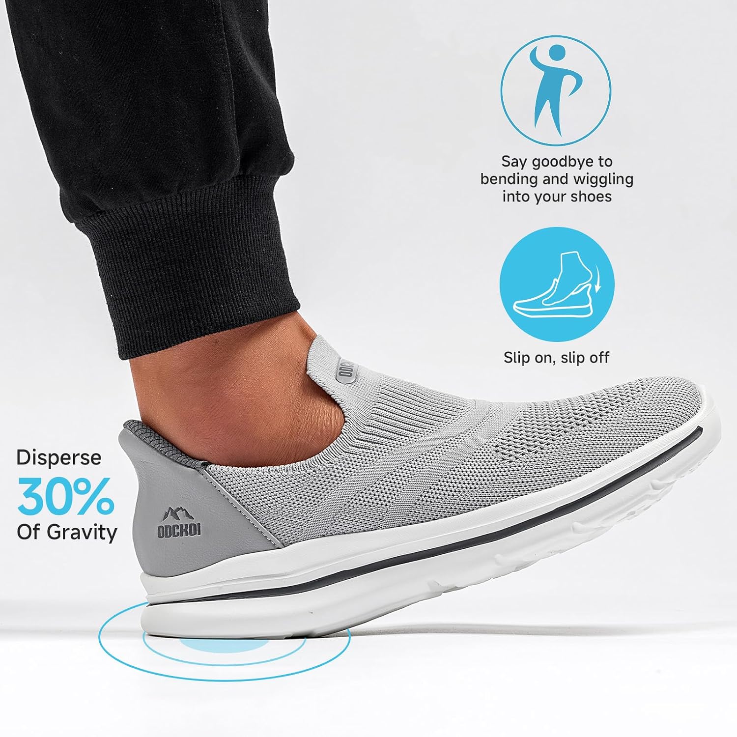 Thumbnail 4 de ODCKOI Slip-On Sneaker Herren ohne Schnürsenkel – leichte, atmungsaktive Freizeit- und Outdoor-Sportschuhe