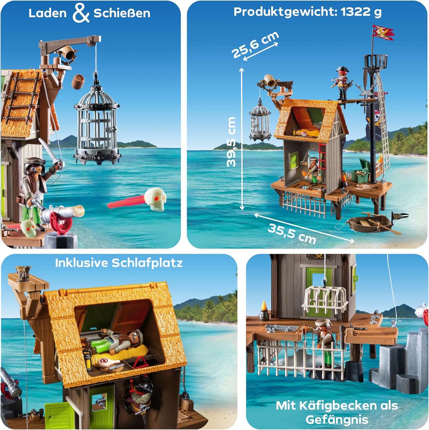 Detalle 2 de PLAYMOBIL Pirates Piratenhafen mit Seeräubergefängnis – 71792