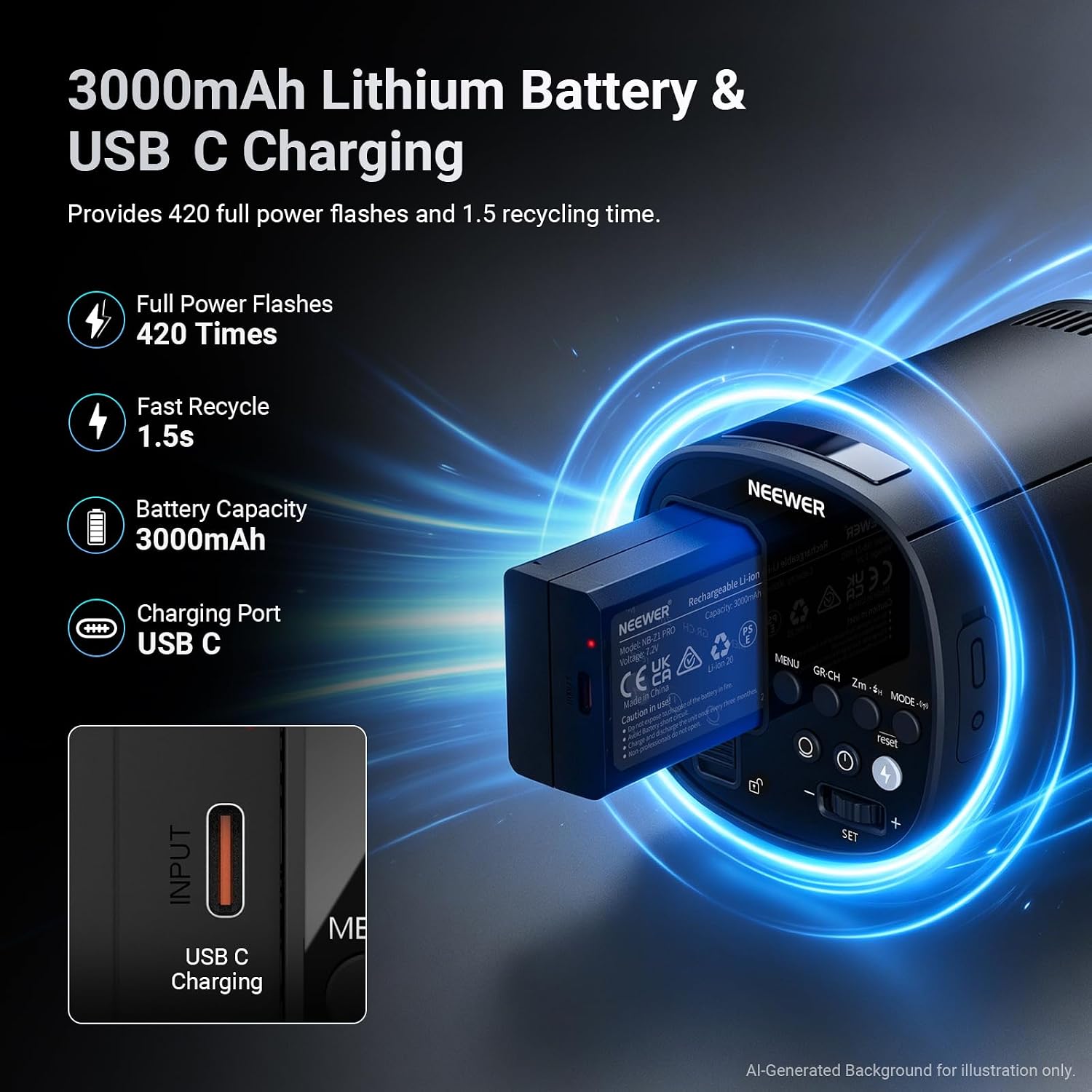 Thumbnail 6 de NEEWER 120Ws 2.4G TTL Outdoor Strobe Flash: Portable, High-Speed Shooting companion