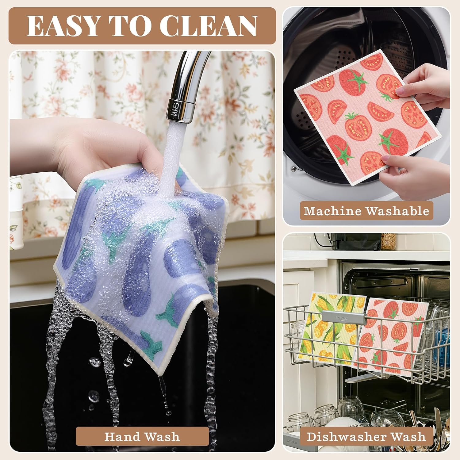 Thumbnail 5 de Homaxy Swedish Dishcloths, 8-Pack