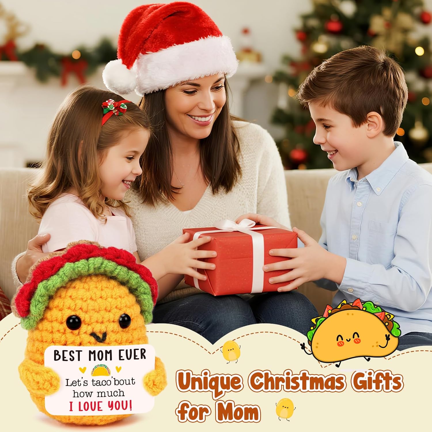 Detalle de Crochet Taco Mom Gift, 2.8 x 3.1 x 2 inches