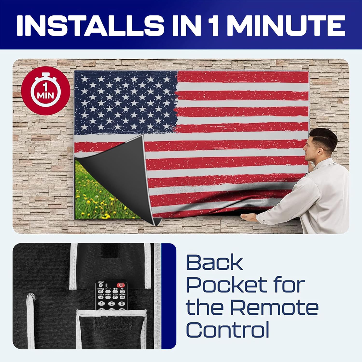 Thumbnail 5 de Outdoor TV Cover 65 Inch Weatherproof & Waterproof Zipper Enclosure