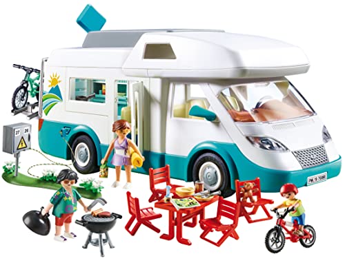 Detalle de Playmobil Family Fun 70088 Camping-Car Familial avec Toit Amovible et Accessoires