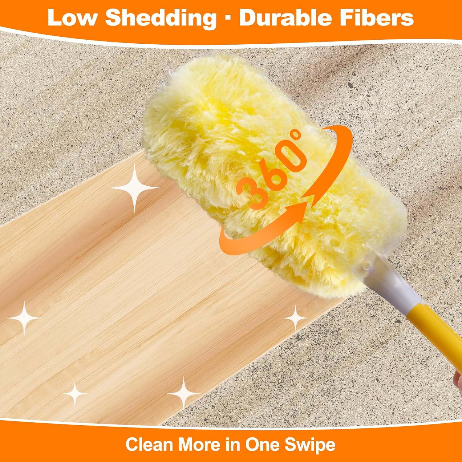 Detalle de Haultery 50-Count Heavy-Duty Microfiber Duster Refills, Unscented, 360°
