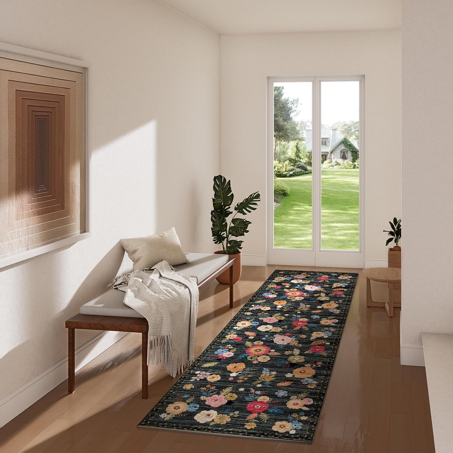 Thumbnail 5 de Machine Washable Runner Rug 2'x6' Floral Runner