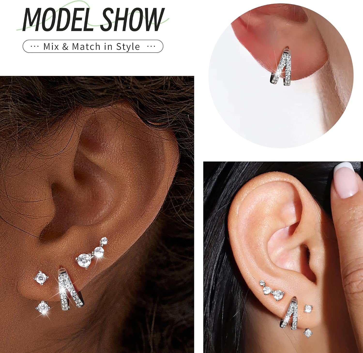 Thumbnail 3 de Macachii Lot 3 Boucles Argent 925 Plaqué Or