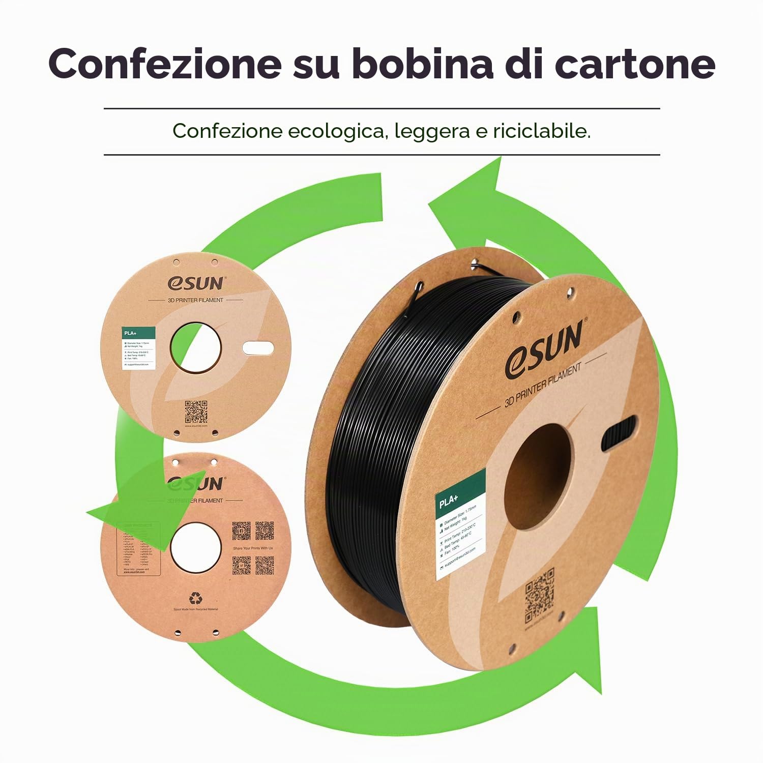 Thumbnail 5 de eSUN Filamento PETG 1.75 mm – Bobina da 1 kg, Arancione Solido, alta precisione