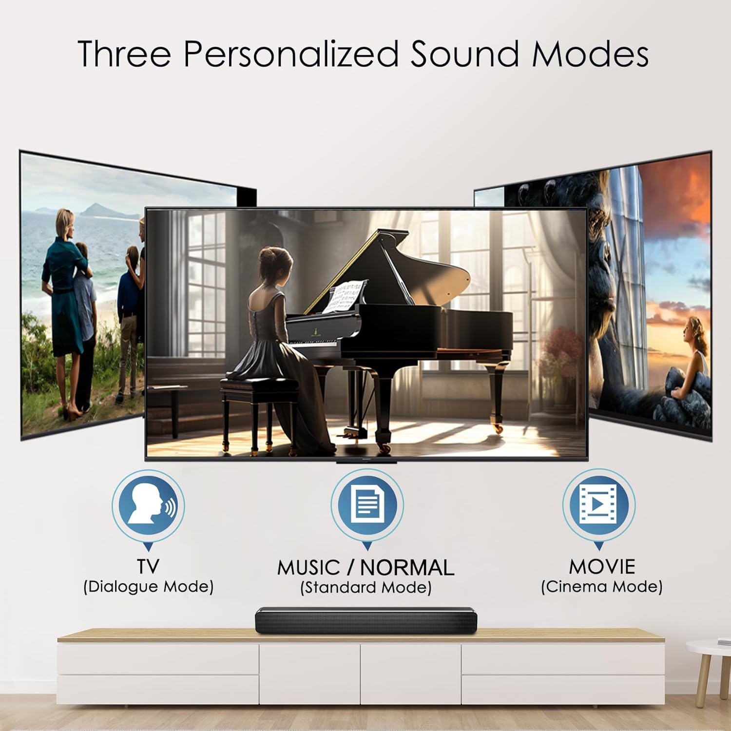 Thumbnail 2 de SIMOLIO 737D Plus kabellose TV-Kopfhörer mit Dialog- & Kino-Modus, Bluetooth- und TV-Betrieb