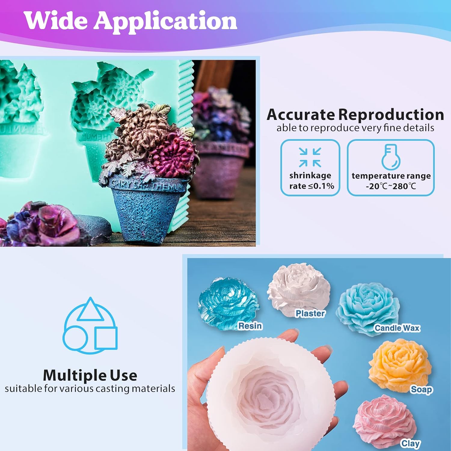Detalle de LET'S RESIN 580g Silicone Mould Making Kit – Translucent, 1:1 by Weight, Fast Cure