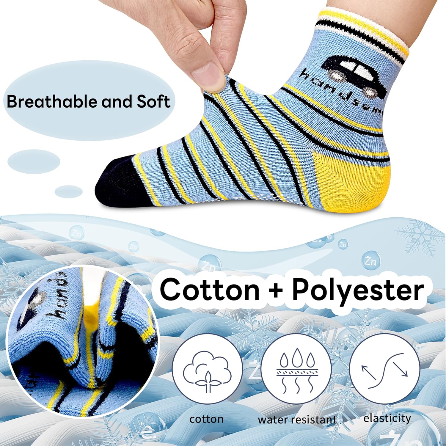 Thumbnail 1 de HYCLES Baby Grip Socks: 12-Pair Non-Slip Pack for 0–7 Years