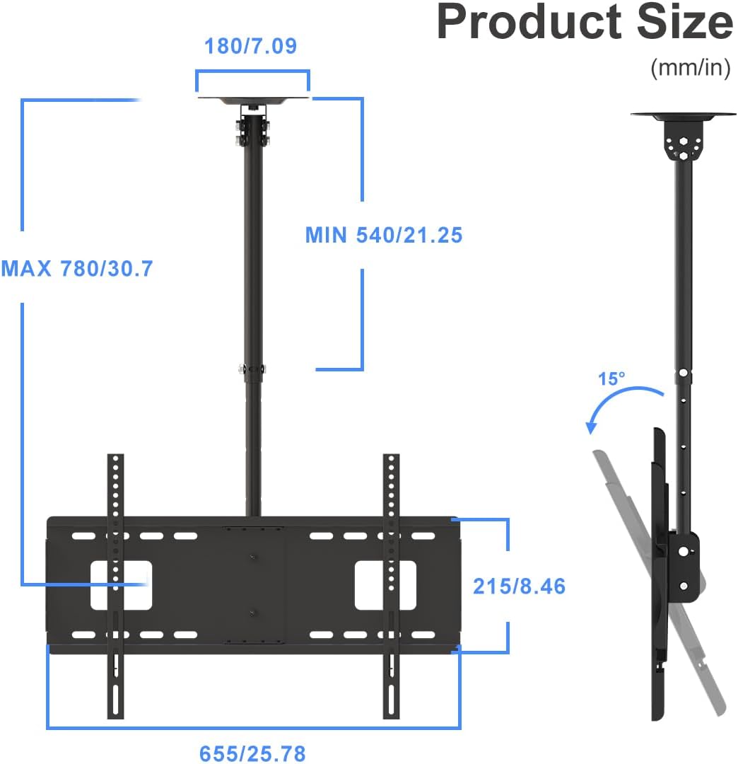 Thumbnail 2 de Suptek MC5602 : support mural/plafond de TV pour écrans plats 37 à 75" (jusqu’à 60 kg) VESA jusqu’à 600 x 400 mm